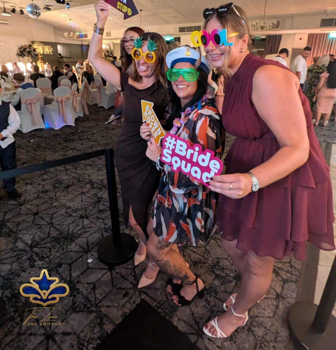 Bride squad fun in a Luxe photo booth