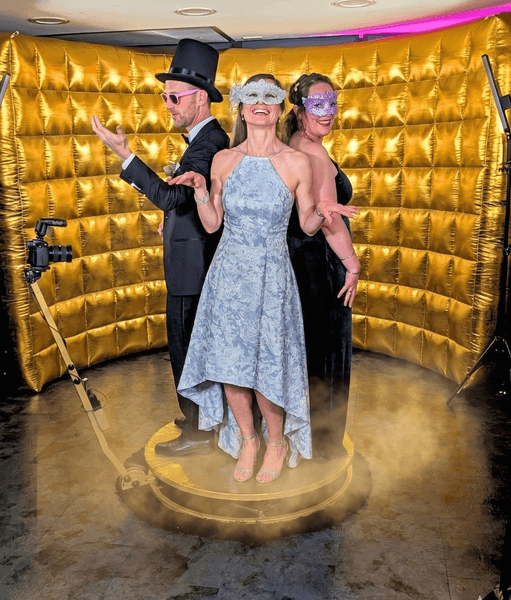 Large Gold and Glitter 360 Video Booth